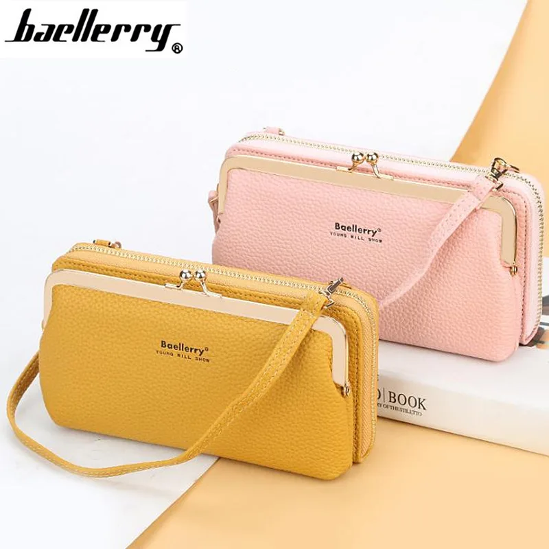 

2021 Women Wallets Long Fashion Quality Card Holders Straps Classic Female Purse Phone Zipper Brand Wallet For Women