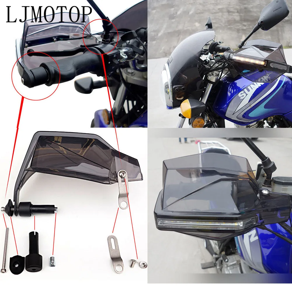 

Universal Motorcycle Hand Guards with LED Turn Signal Light Protectors For Suzuki GSX650F HAYABUSA GSXR1300 SV1000 TL1000 DL650
