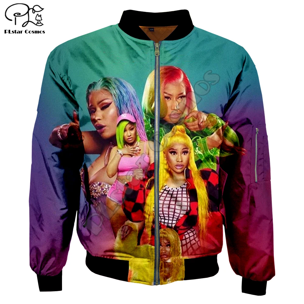 Мужская зимняя куртка бомбер с объемным рисунком Nicki Minaj США хип хоп принт в виде