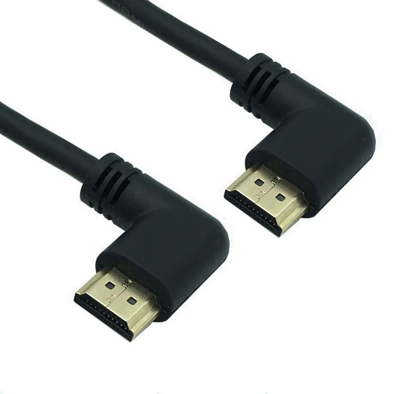 HDMI совместимый 2 0 4K 3D двойной 90 градусов левый угловой HDTV штекер на правый кабель