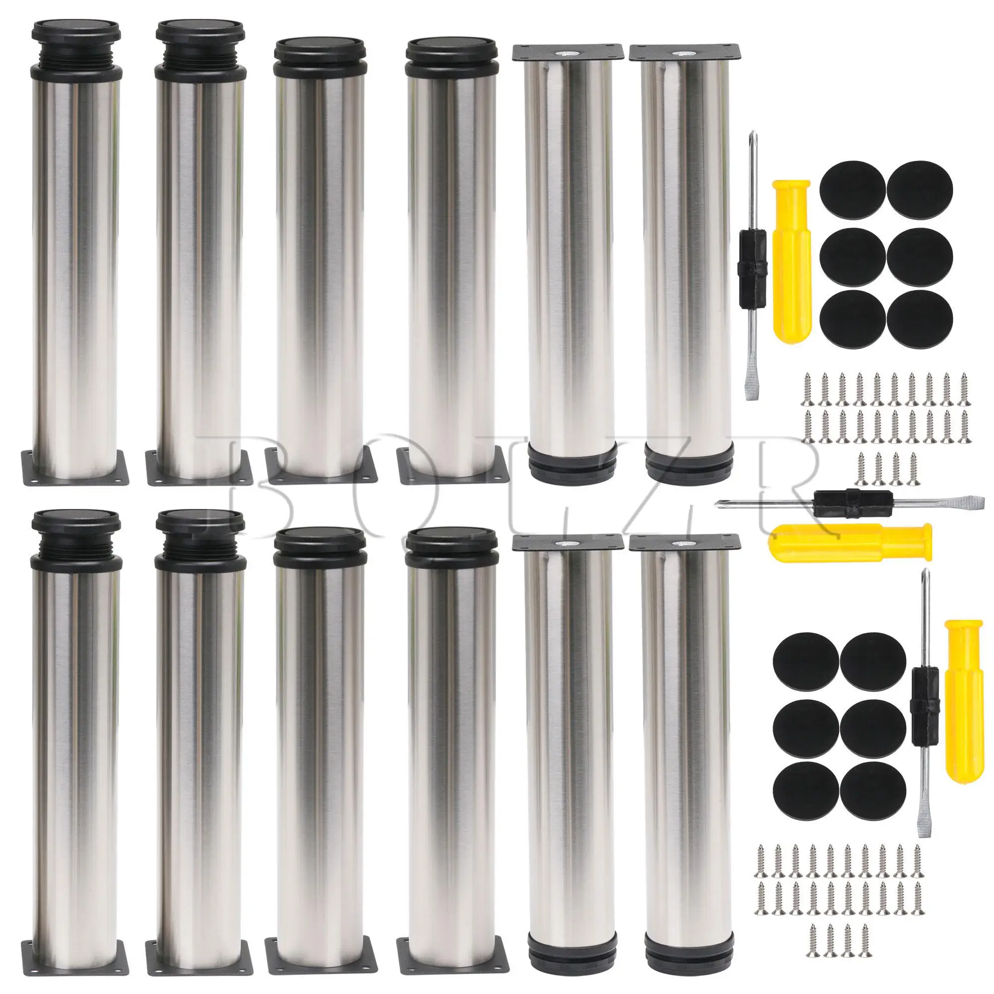 BQLZR 12 шт. регулируемые складные ножки для мебели Сменные ножки 50x250 мм BQLZR 12 шт. регулируемые складные ножки для мебели Сменные ножки 50x250 мм