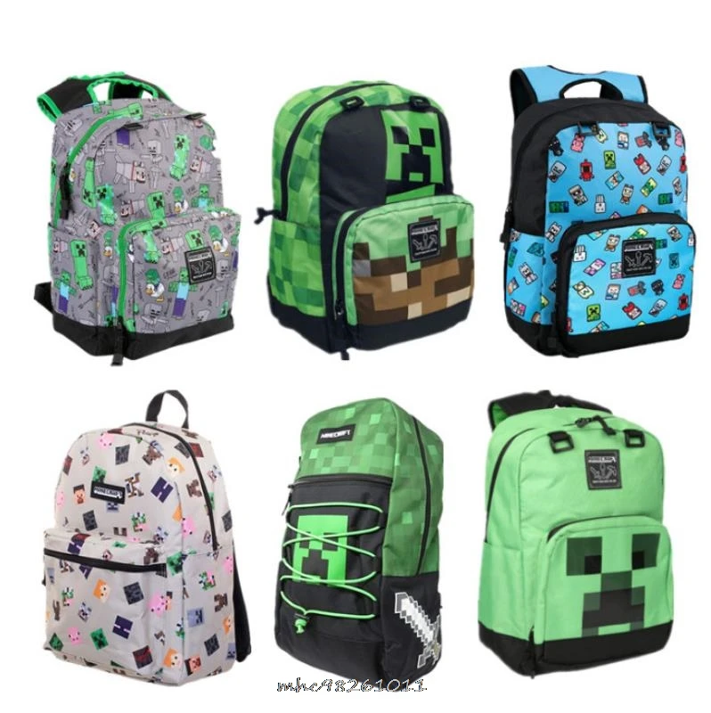 Новинка рюкзак с тиле Minecraft Мультяшные принты школьная сумка для девочек и