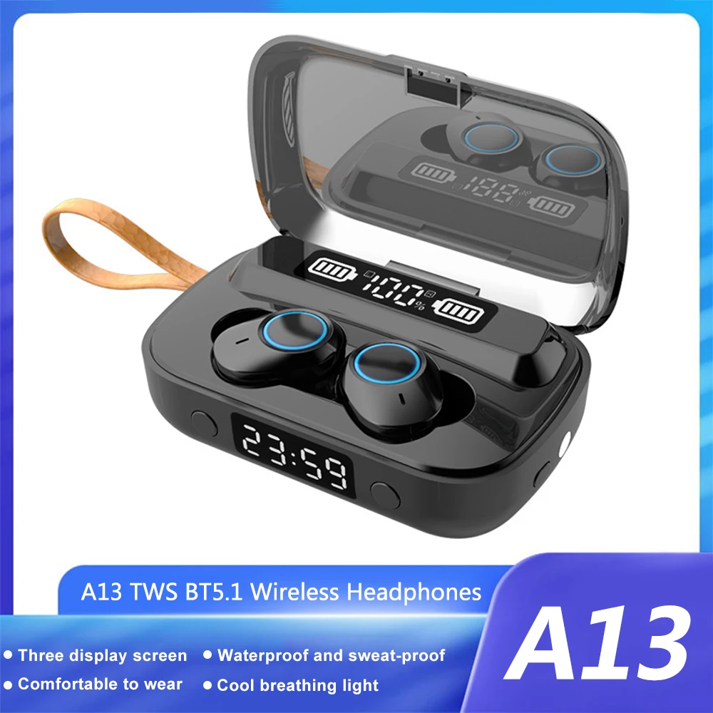 Беспроводные наушники docooler A13 TWS BT5.1 IPX7 водонепроницаемые спортивные