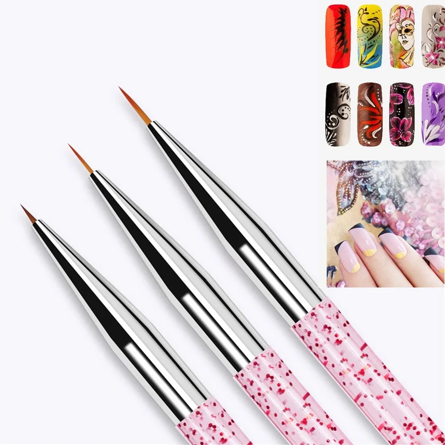 

10Pcs Professional Manicure UV Gel Brush Pen Transparent Acrylic Nail Art Painting Drawing Brush Phototherapy Tools Design Salon
