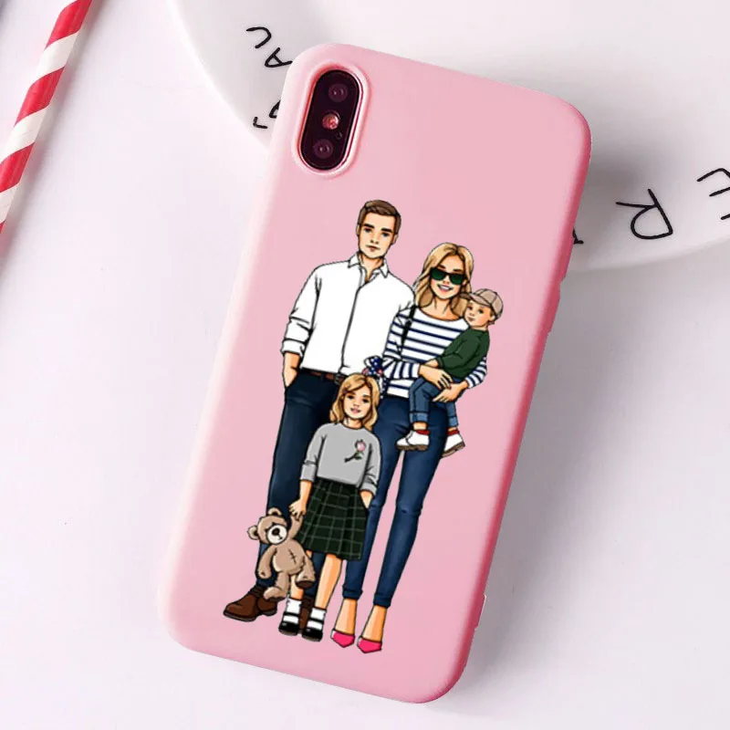 Модный чехол для девушек мамы iPhone 11 PRO MAX XR XS 8 7 6s Plus силиконовый розовый телефона