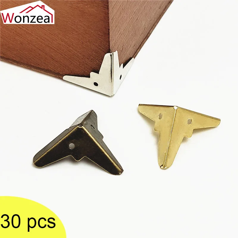

30pcs Metal Decorative Jewelry Box Chest Wooden Wine Gift Case Edge Corner Furniture Protector Iron Cover Guard 19mm 3 Color
