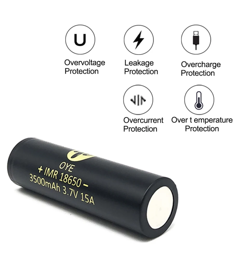Новинка 18650 литий-ионная аккумуляторная батарея 3500mAh 15A литиевая батарея с высоким дренажом для Flashinglight Vaping 3,7 V 18650 батарея