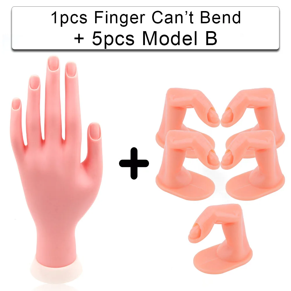 5pcs Set B 5/10 шт Искусственные ногти 1 шт ручные инструменты для маникюра и Практика пальцев Учебная модель Красота накладные ногти принтер арт гибкий мягкий инструменты - Цвет: 5pcs Set B