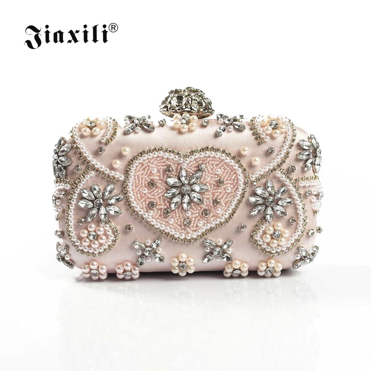 

JIAXILI New Elegant Women Evening Party Diamonds Luxury Clutches Vintage Pattern Crystal Purses Bridal Wedding