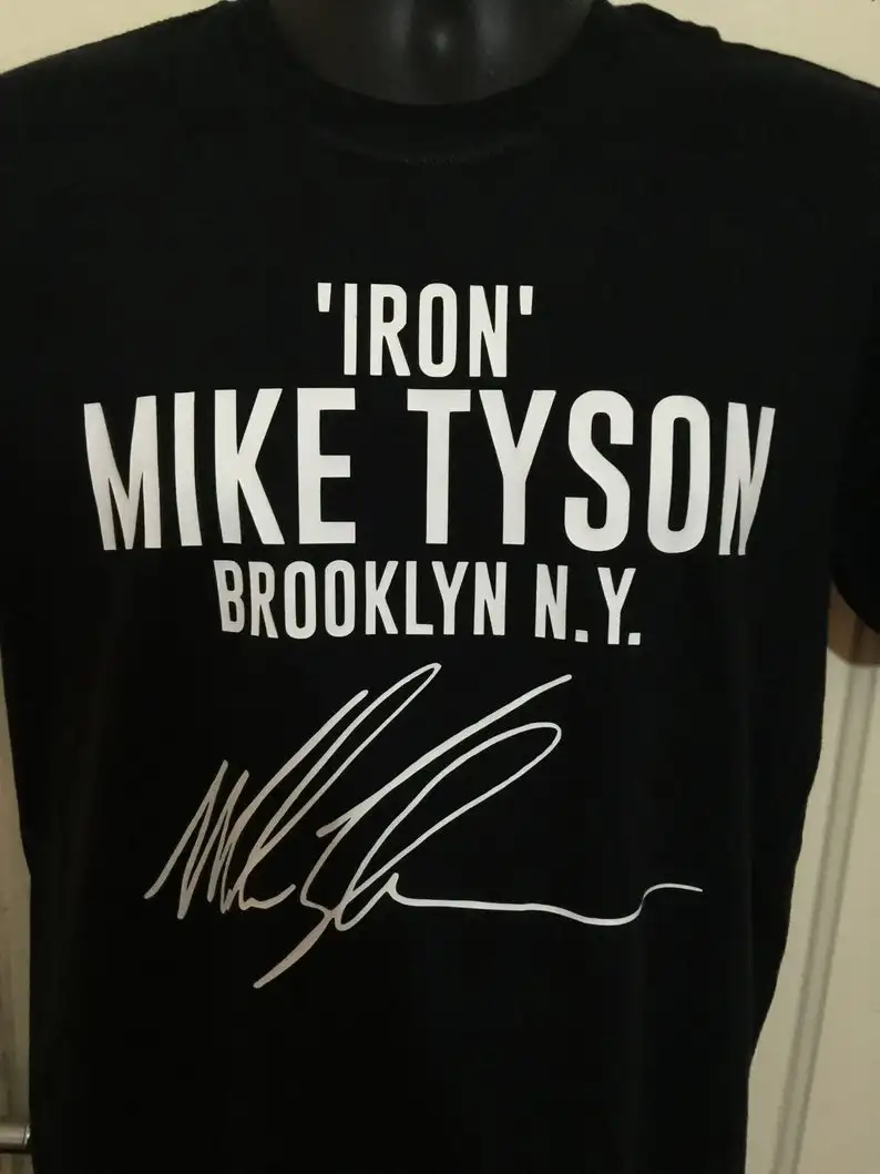 

Iron Mike Tyson Autograph Boxing Fans T-Shirt. Summer Cotton O-Neck Short Sleeve Mens T Shirt New S-3XL