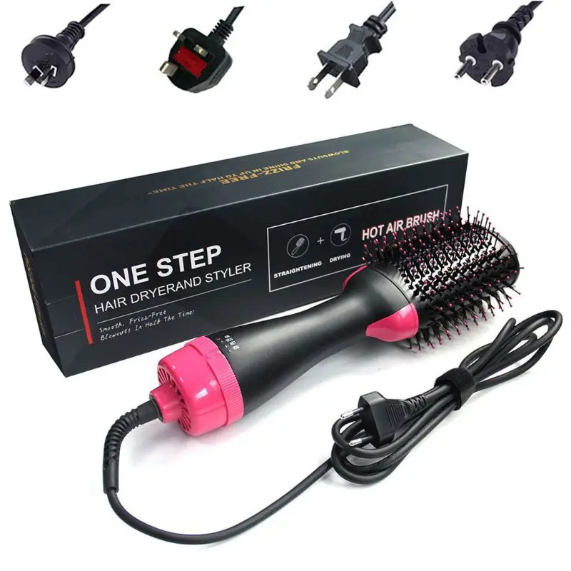 

2 in 1 Multifunctional Hair Dryer Volumizer Rotating Hair Brush Curler Roller Rotate Styler Comb Styling Straightening Curling I