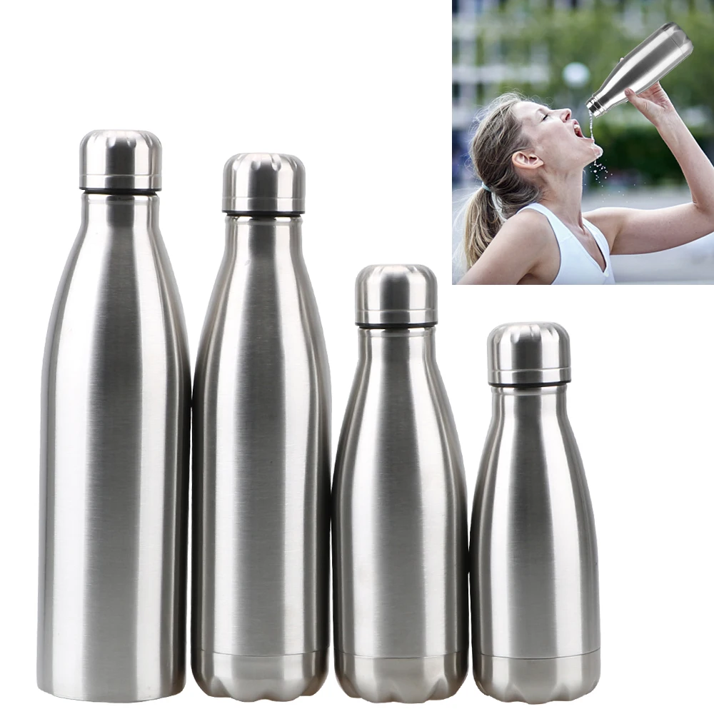 

Single Wall Water Bottle 350ML 500ML 750ML 1000ML Stainless Steel Insulated Vacuum Flask Hot Cold Water Bottle