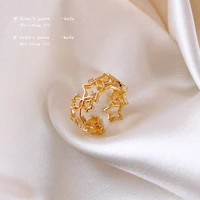 2021 new classic hollowed out star opening ring korean fashion jewelry wedding party girls sexy accessories set rings for woman