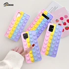 A12 A11 A30 A21 пузырьковая игрушка-антистресс, чехол для телефона, мягкий чехол для Samsung S10 Plus S20 Note 10 A51 A71 A31 a10sантистресс