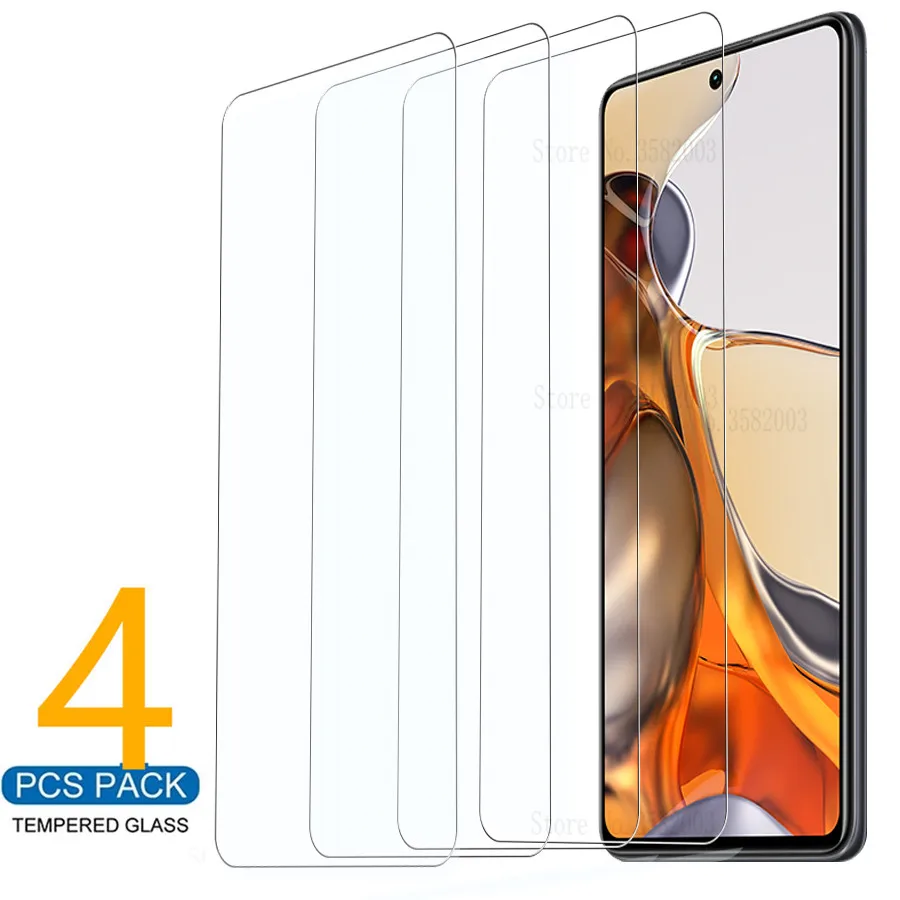 

4Pcs Glass Global Version For Xiaomi 11T Pro Smartphone Screen Protectors Xiomi 11t mi11tpro mi11 t pro Safety Sklo Films Cover