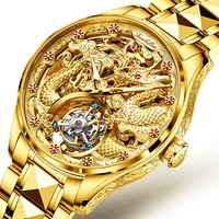 oupinke mens tourbillon watch automatic mechanical business sapphire mirror waterproof luminous dragon design wrist watch