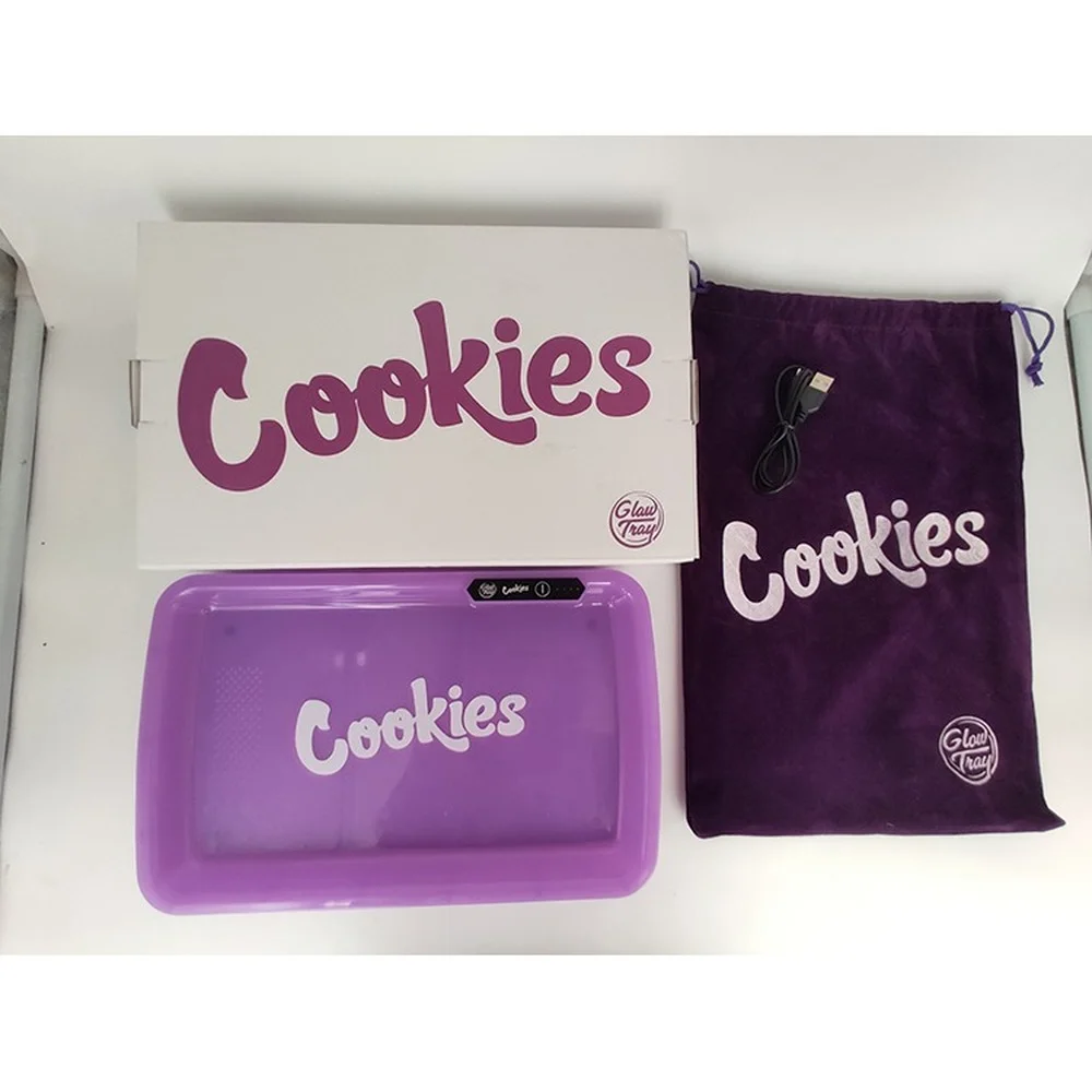 

Manual Control LED Rolling Tray High Quality Lighting Effect Led Cookies&runtz Cigarette Box Weed Accessories Men's Gift Custom