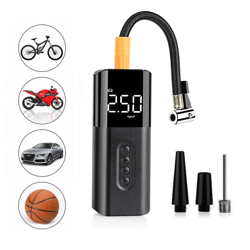 

Насос надувной для шин, портативный мини-компрессор с проволокой, помпа высокого давления для шин, мячей для автомобиля и велосипеда