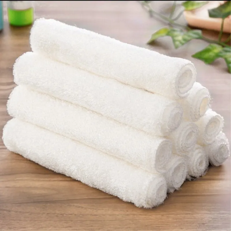 

10Pcs Bamboo Wipes Kitchen Dishcloths Cleaning Dish cloth Nonstick Oil Lint-Free Wiping Rags Magic Cleaning Dishrags