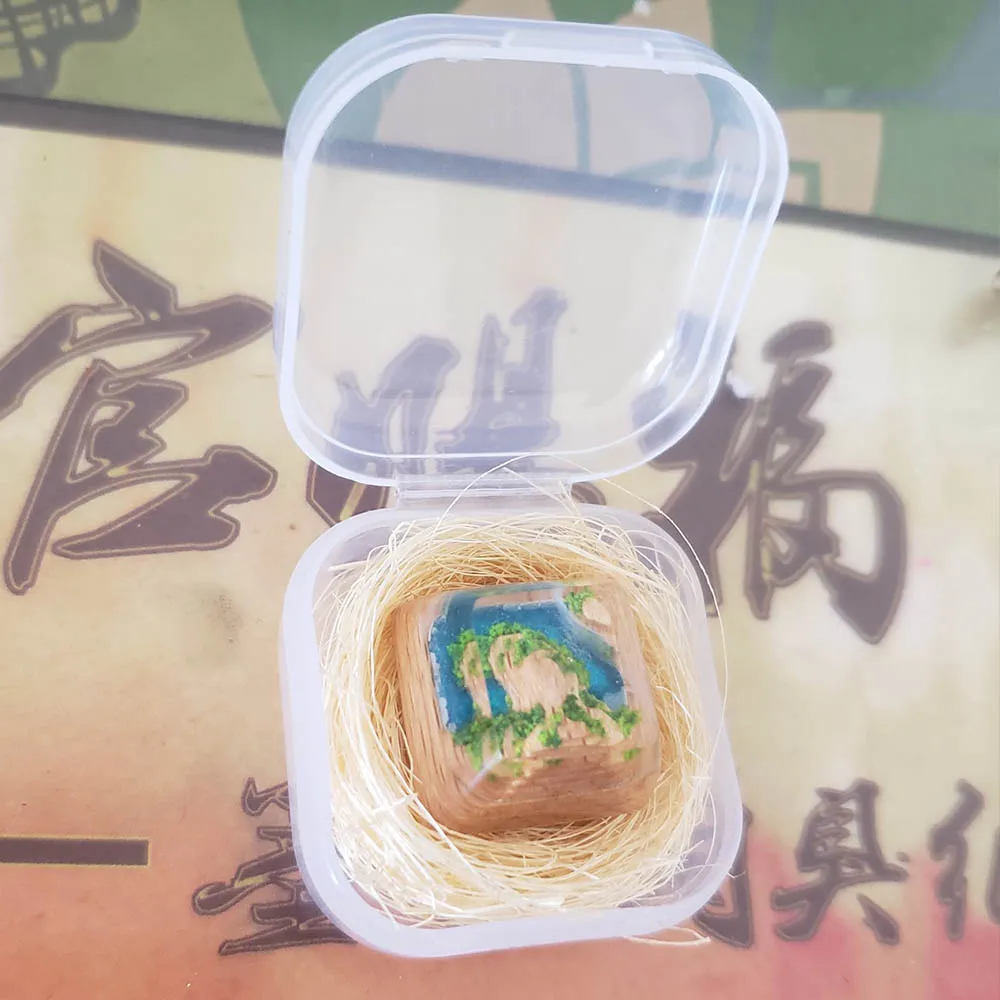 3D Деревянный колпачок для клавиатуры с подсветкой замок в небе скрытый сад