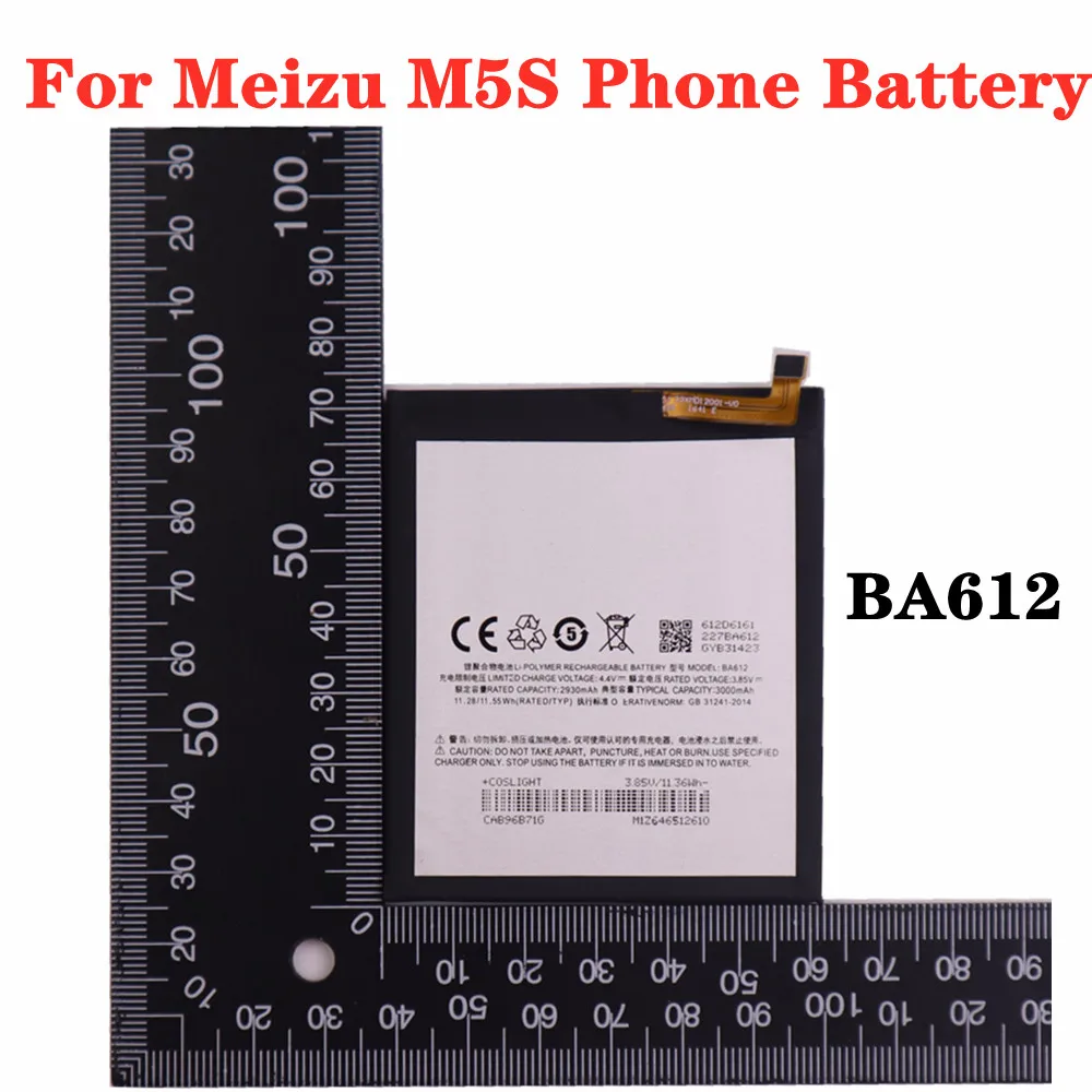 

For Meizu Meilan Meizy M 5S M5s M612Q M612M Phone Battery 3000mAh BA612 High Quality Smartphone Batteries