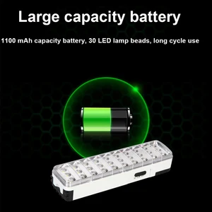 Многофункциональный светодиодный аварийный фонарь, 30 светодиодов, 2 режима, встроенный литиевый аккумулятор 1100 мА  ч, для кемпинга, улицы
