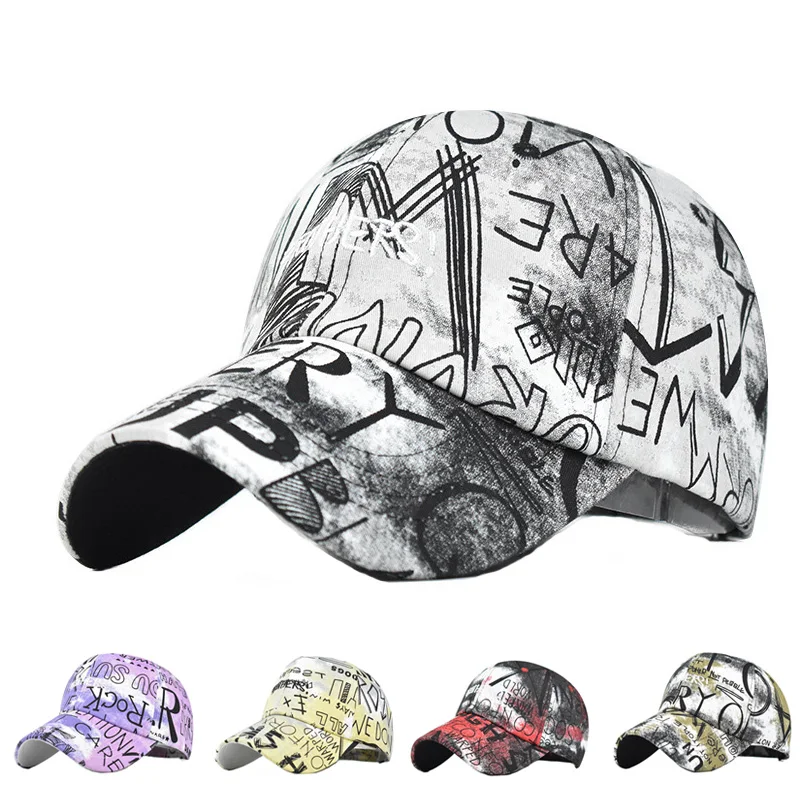 

Men Personality Graffiti Baseball Cap Cotton Women Seasons Outdoor Casual Sun Hat Unisex Hip Hop Caps Trucker Student Gorra