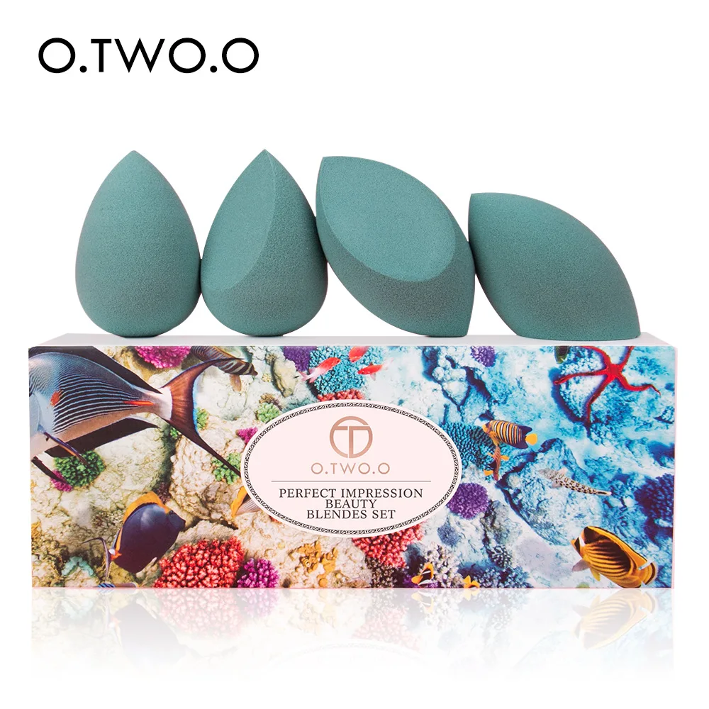 

O.TWO.O 4pcs/set beauty egg set 3 colors to choose Wet and dry flocking powder puff set makeup set gift set