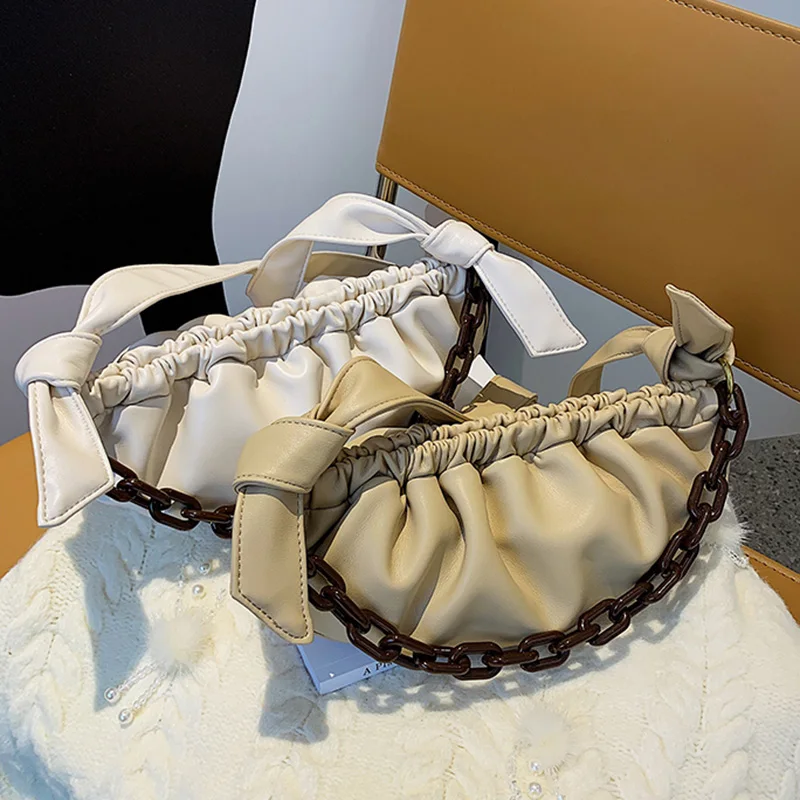 

Дизайнерская Женская Подмышечная сумка 2022, плиссированные облачные сумки, плиссированная Сумочка для багета, женские сумки через плечо, кл...