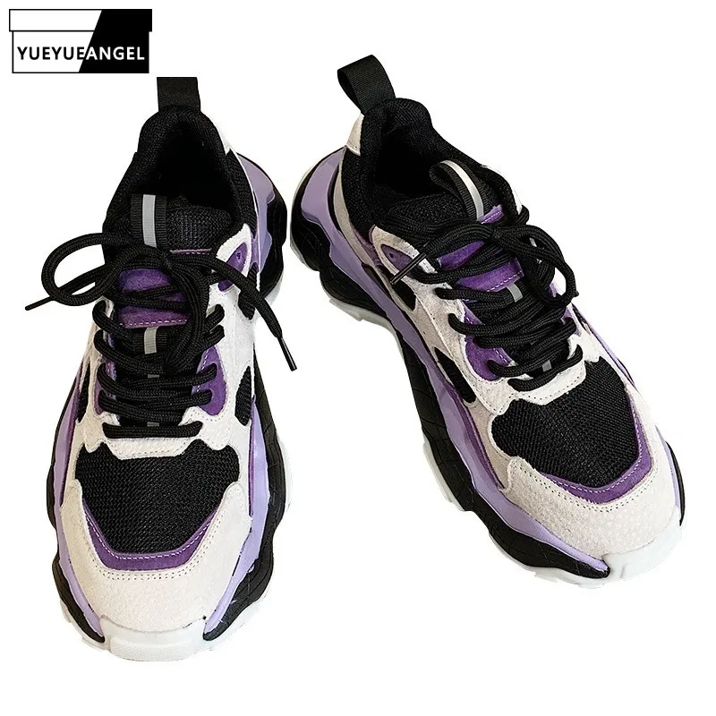 Кроссовки женские из натуральной кожи на платформе со шнуровкой | Обувь