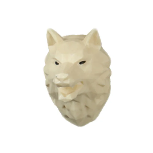 Geometric Lion Wolf Shape Silicone Mold Animals Aroma Plaster Gypsum Mould For Car Decoration DIY Clay Crafts Molds - Цвет: wolf