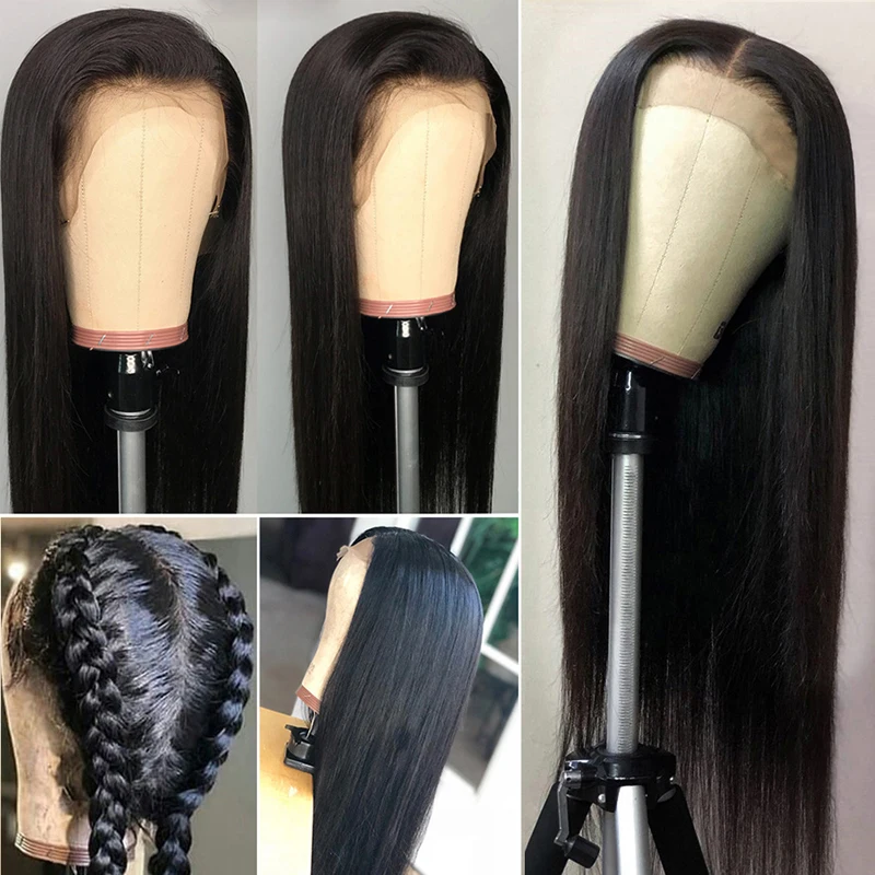 Парики из человеческих волос на сетке спереди 13 х4 с эластичной резинкой