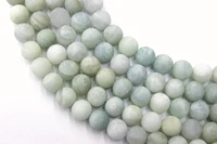 natural matte blue aquamarines stone round loose beads strand 681012mm for jewelry diy making necklace bracelet