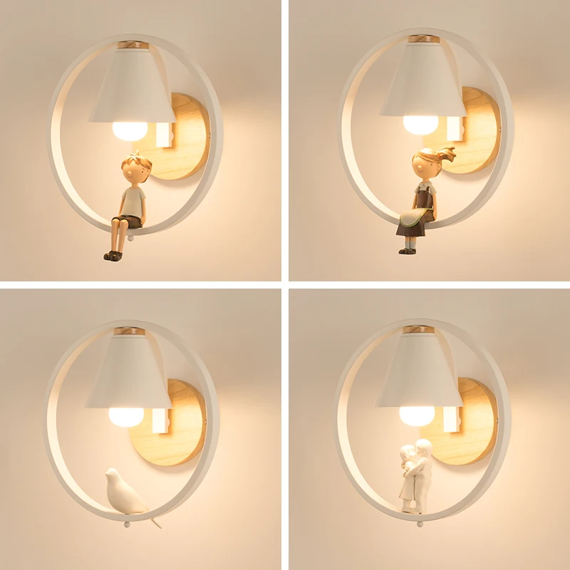 Кукольная настенная лампа современный минималистичный детская комната спальня