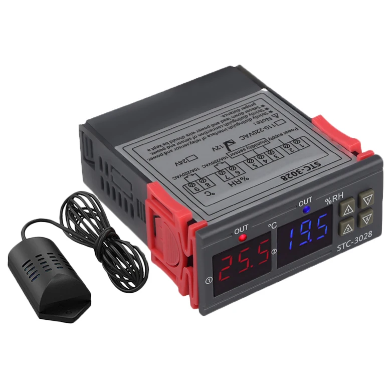 

HOT-Stc-3028 цифровой измеритель температуры и влажности 110-220 В 10A термостат двойной дисплей термометр контроллер гигрометра регулятор