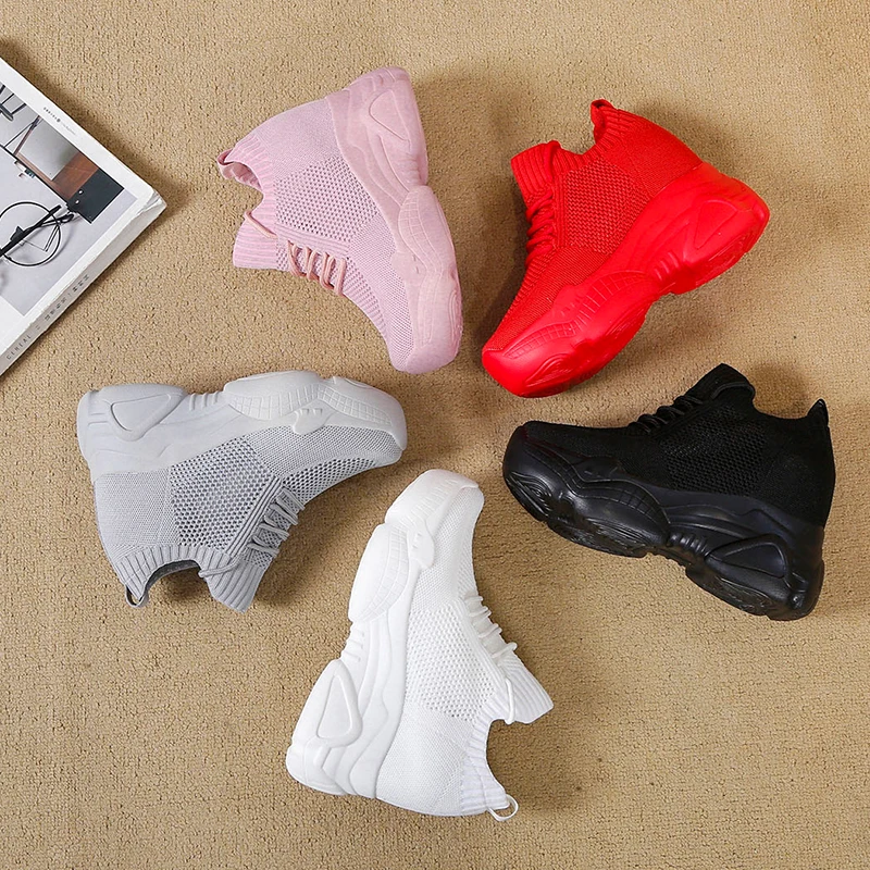 

2020 Spring autumn leisure high-top thick mesh mesh fashion square dance new increase mature women's shoes W34-46