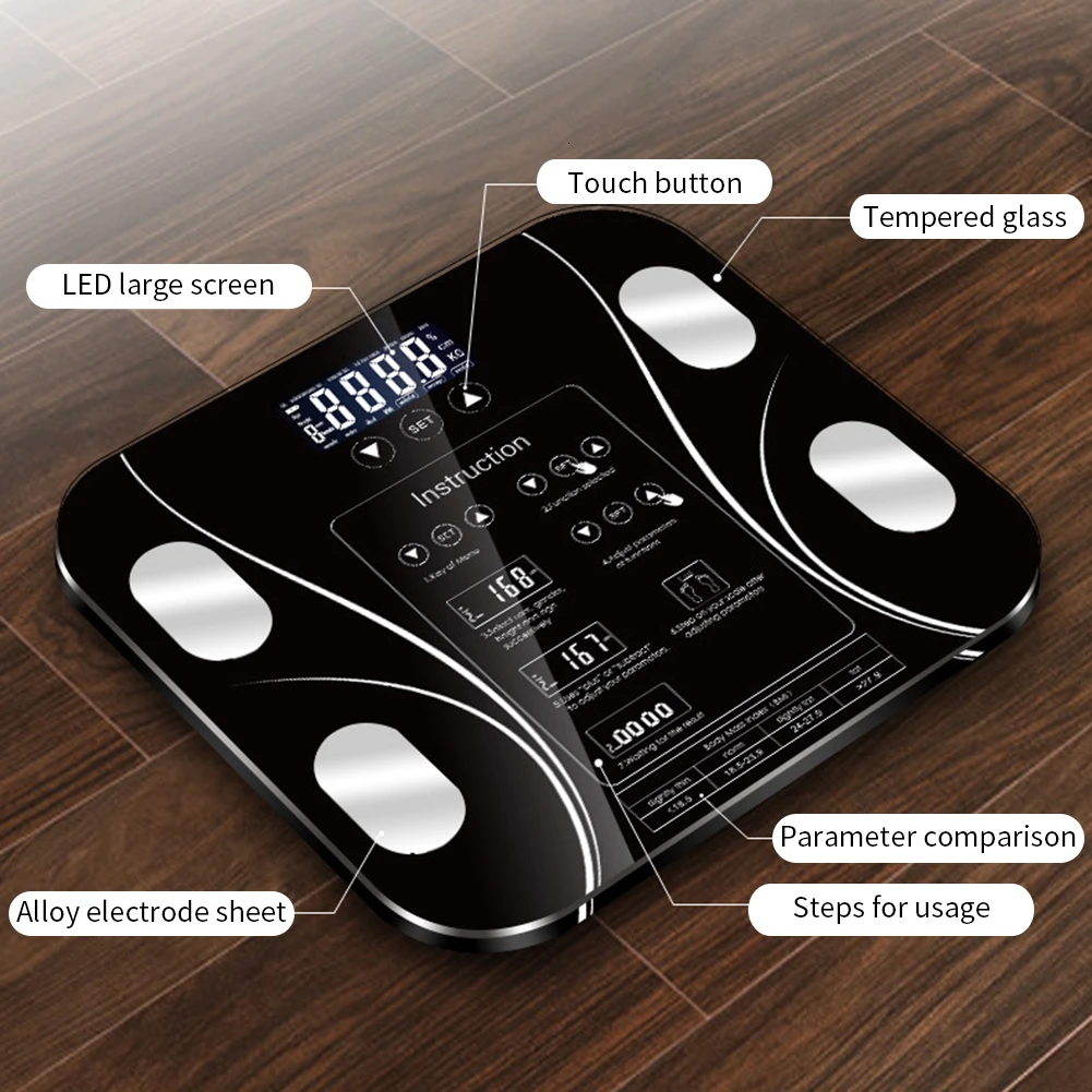 Индекс тела весы цифровой человеческий вес Mi пол ЖК дисплей с подсветкой