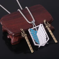 new attack on titan anime necklaces wings of liberty eren jaeger removable weapon pendant necklace cosplay jewelry friend gift