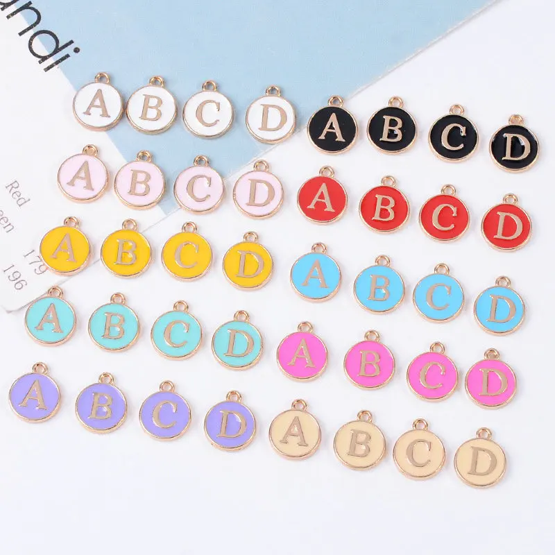 

26 Pcs DIY Alloy Bracelet Jewelry Accessories Dripping Multicolor 26 English Letters Pendant handmade clothing bag materials
