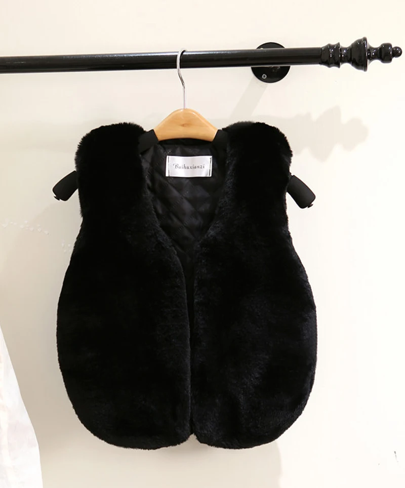 Детский жилет из искусственного меха для девочек пальто без рукавов верхняя