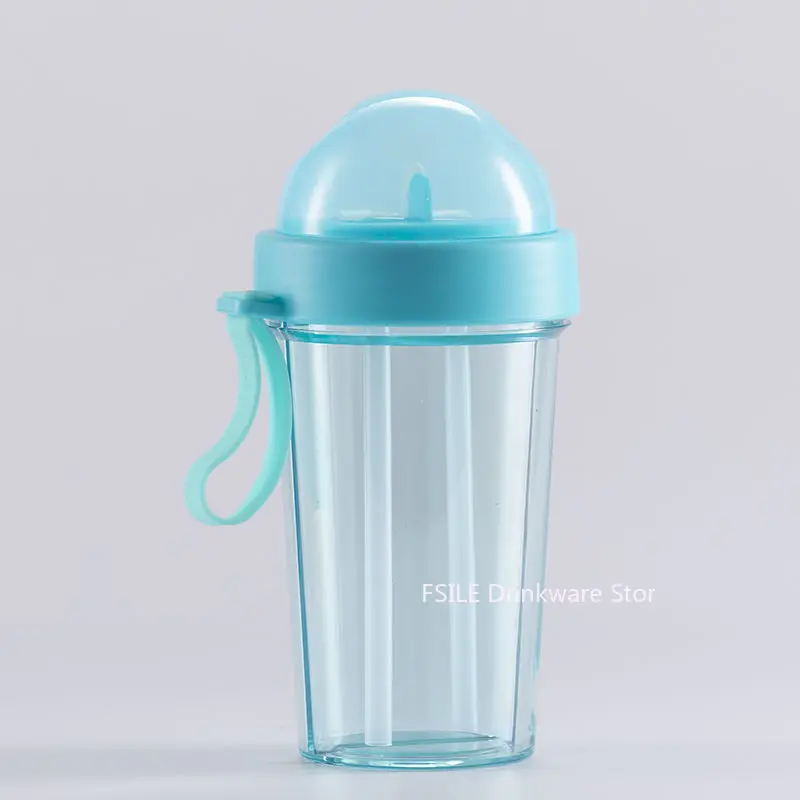 Модная простая двойная Питьевая чашка соломенная для воды пары чайник двойного