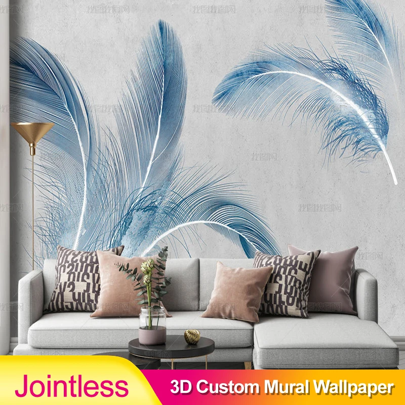 Настенные обои на заказ с перьями и ручным рисунком декор для гостиной спальни