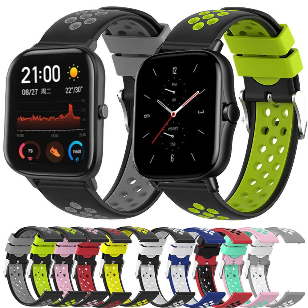 

Ремешок сменный для Huami Amazfit GTS 2 2e GTR 42 мм, браслет для наручных часов 20 мм, браслет для часов correa Amazfit Bip