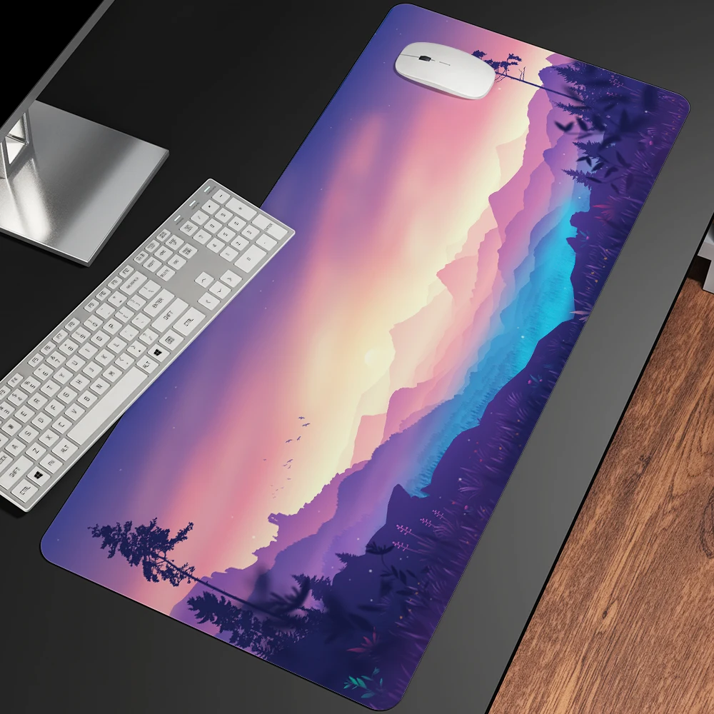 90x40cm mousepad for deep forest firewatch laptop gamer mousepad gaming mouse pad large locking edge keyboard 70x30 cm deak mat free global shipping