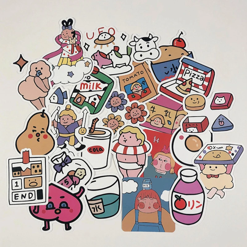 25 шт./упак. милый ангел ребенка движения ручная роспись наклейки ручной работы