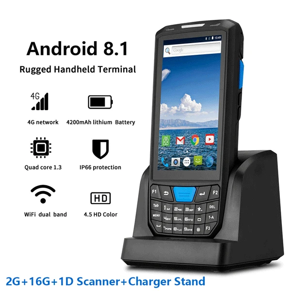 1D cradle IssyzonePOS портативный КПК Android 8,1 прочный pos-терминал 1D 2D сканер штрих-кода Wi-Fi 4G Bluetooth gps PDA считыватель штрих-кодов - Цвет: 1D cradle