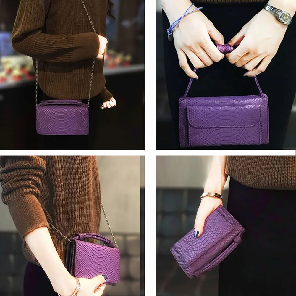 Модная женская сумка-мессенджер из крокодиловой кожи с цепочкой переносная