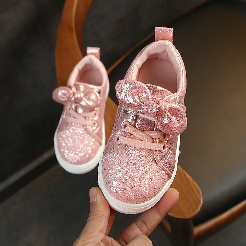 2022 spring New Bow Girl Sport Baby Shoes For Kids Fashion Sneakers Children Trainers Shoe 1 2 3 4 5 6 7 8 9 10 11 12 Year Old | Детская