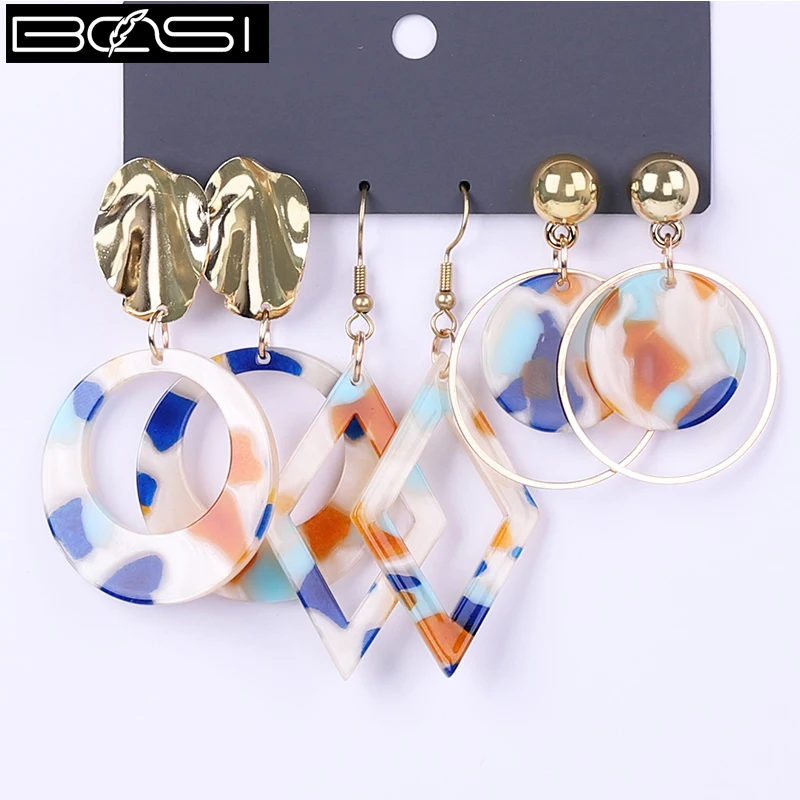 

BOSI set earrings fashion jewelry drop earrings set Women minimalist long earrings boho simple earring girls wholesale acrylic