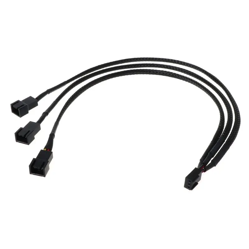 

12V 30CM 3Pin Fan PWM 1 to 3 Way Power Supply Extension Cable Y Splitter Port Multiplier PC Computer Cooling 22AWG Wire
